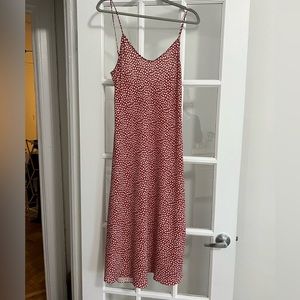 Resa red floral slip dress